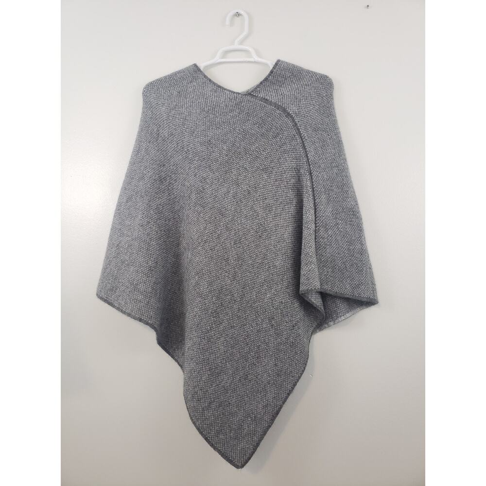 (Ju) Fratelli Talli Women's One Size Poncho Shawl Wool Alpaca Blend Italy Gray